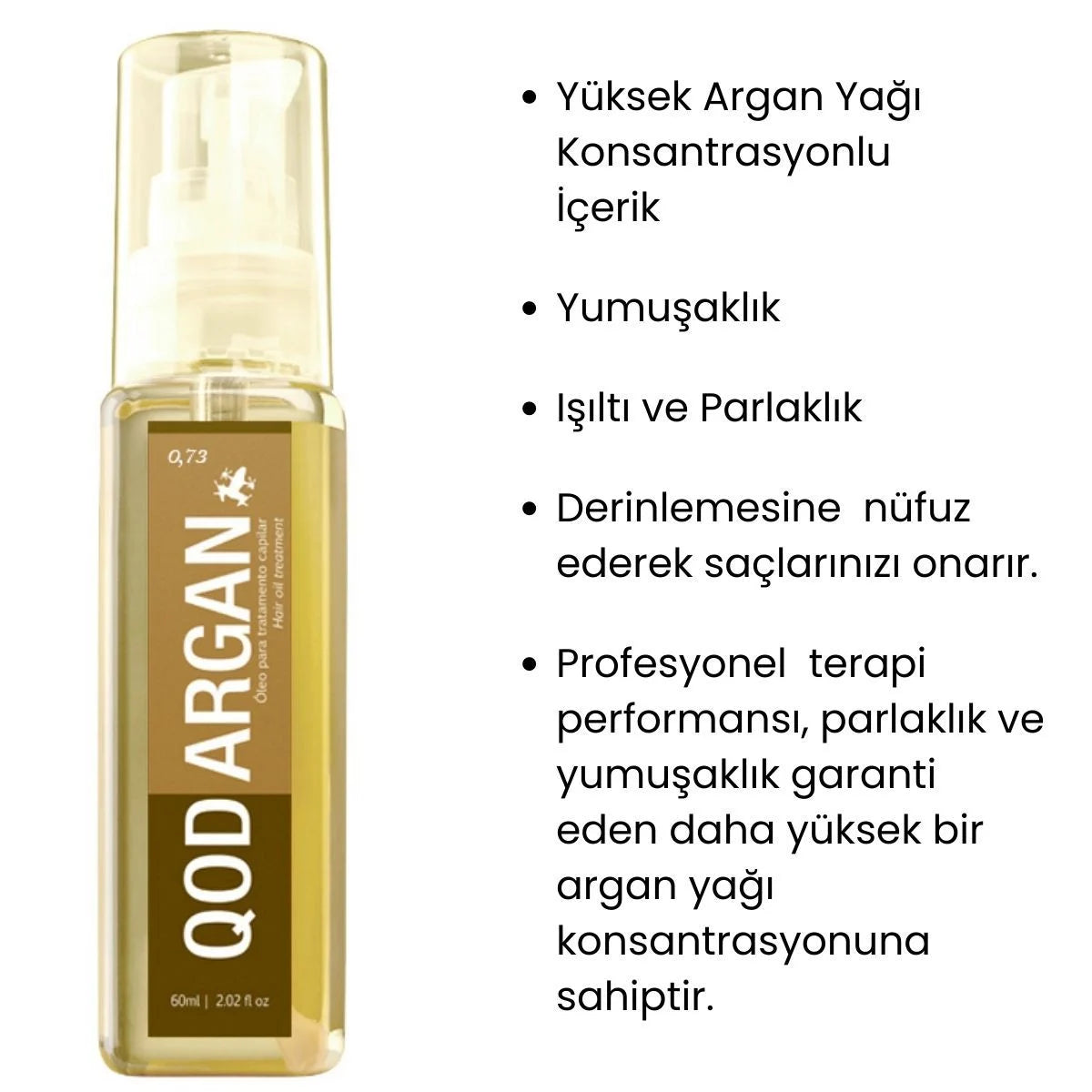 Profesyonel Argan Saç Bakım Yağı | 60 mL | Yoğun Onarım & Parlaklık | Saf Argan Yağı Konsantresi | Elektriklenme Karşıtı