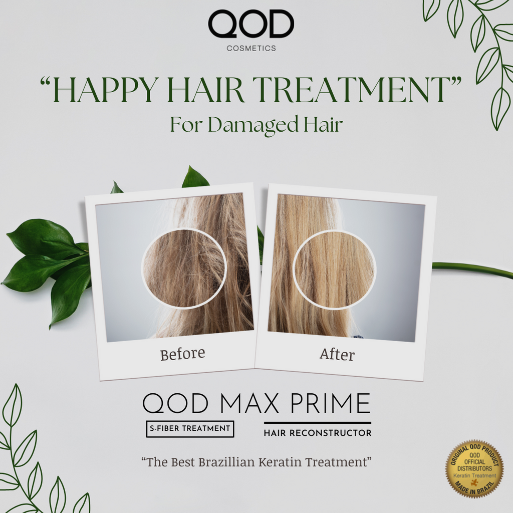 Uzun saçta QOD Max Prime ısıyla aktive bitkisel proteinli düzleştirme uygulaması