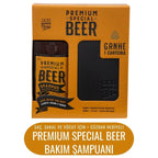 Premium Beer Şampuan + Deri Cüzdan | 3’ü 1 Arada Erkek Bakım Seti | Saç · Sakal · Vücut Temizliği | Sevgiliye Hediye