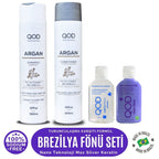 Brezilya Fönü Keratin Uygulama Kiti - Max Silver Keratin 60 mL ( Kısa Saç )+Arındırıcı Şampuan 60 mL+ Sonrası Argan Şampuan 300 mL & Saç Kremi 300 mL