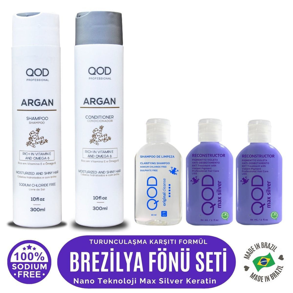Brezilya Fönü Keratin Uygulama Kiti - Max Silver Keratin 120 mL ( Uzun Saç )+Arındırıcı Şampuan 60 mL+ Sonrası Argan Şampuan 300 mL & Saç Kremi 300 mL