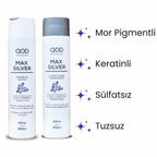 Mor Silver Şampuan & Saç Kremi Seti QOD Profesyonel Max Silver | 300 mL | Mor Pigmentli Keratinli Bakım | Turunculaşma Karşıtı & Renk Koruyucu