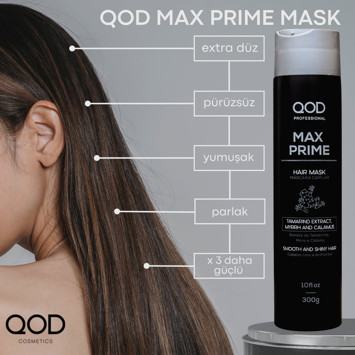 QOD Max Prime After Treatment Keratin Mask – demirhindi, mür ve hint kamışı içerikli sülfatsız bakım maskesi