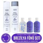 Brezilya Fönü Keratin Seti QOD Max Silver Profesyonel Brezilya Keratin Uygulama Kiti ( Uzun Saç ) + Sonrası QOD Max Silver Şampuan & Krem
