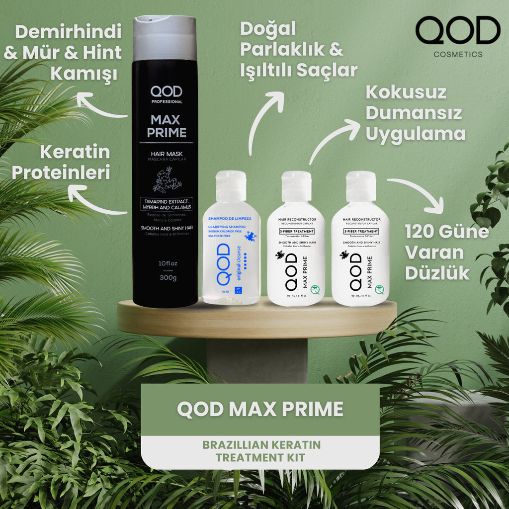 QOD Max Prime Keratin Başlangıç Kiti (Uzun Saç) + After Treatment Keratin Mask 300 mL – formaldehitsiz keratin seti