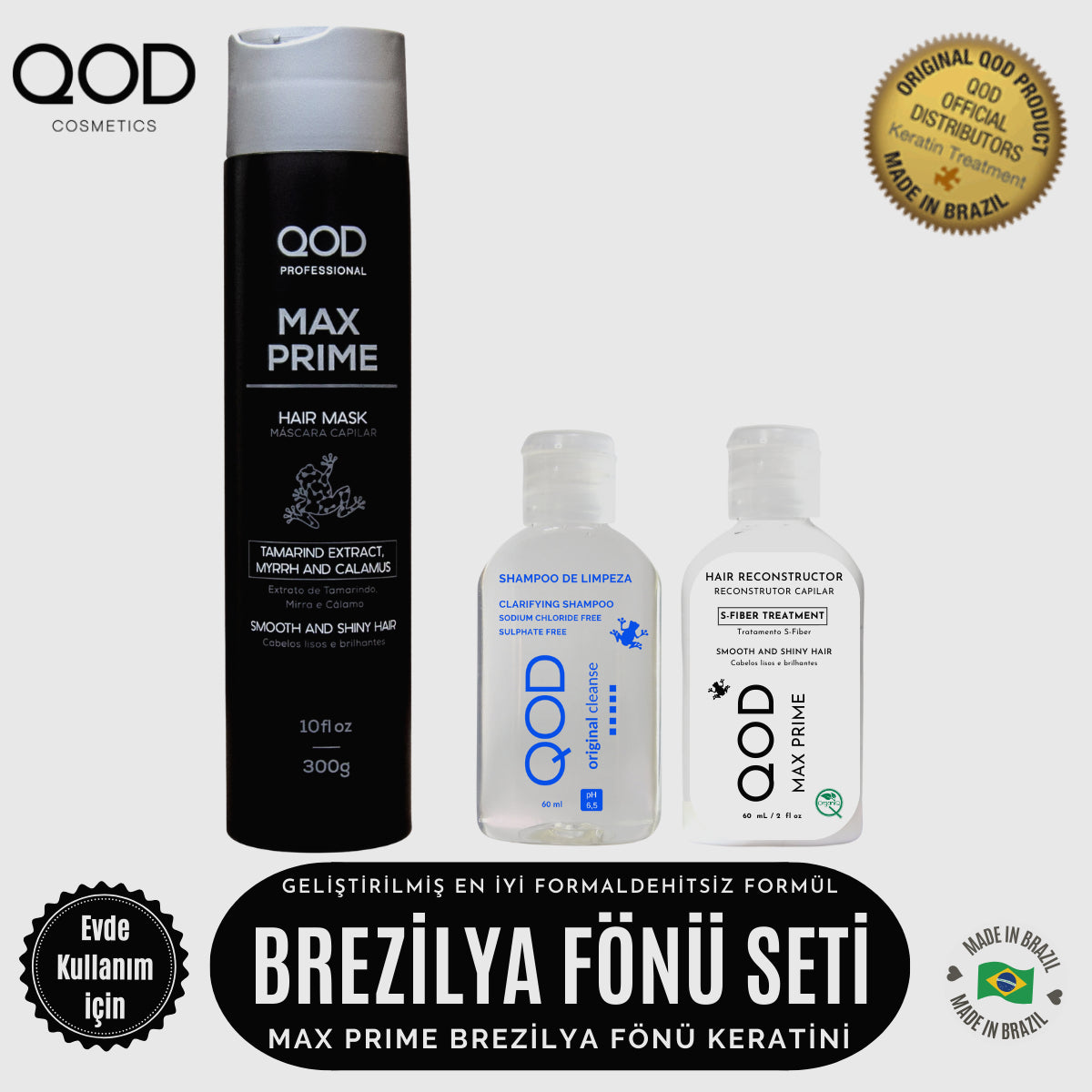 QOD Max Prime keratin uygulaması – ısıyla aktive olan bitkisel proteinli düzleştirme