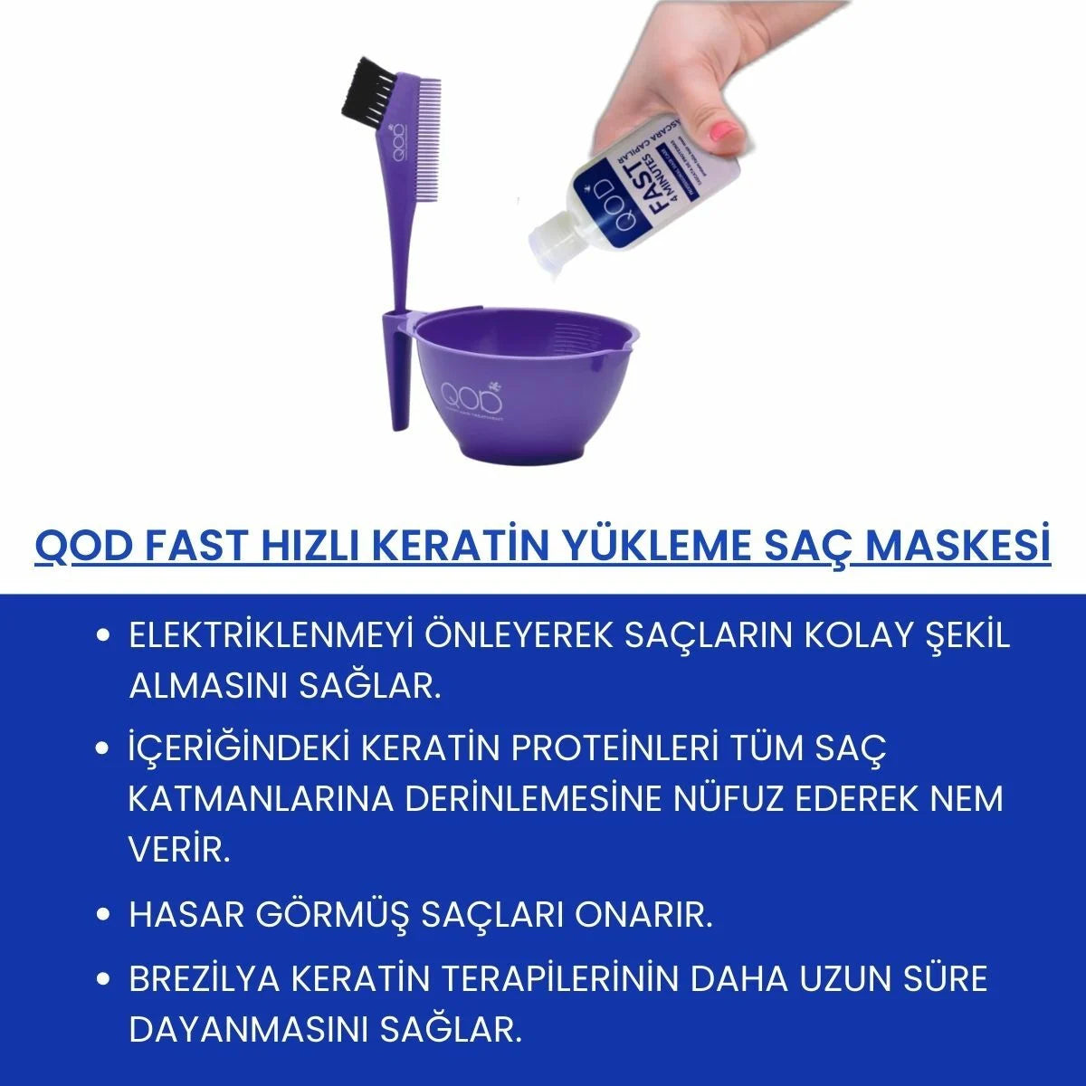 Fast Elektriklenme Önleyici & Hızlı Keratin Yükleme Saç Maskesi ve Arındırıcı Şampuan Seti (60 mL)