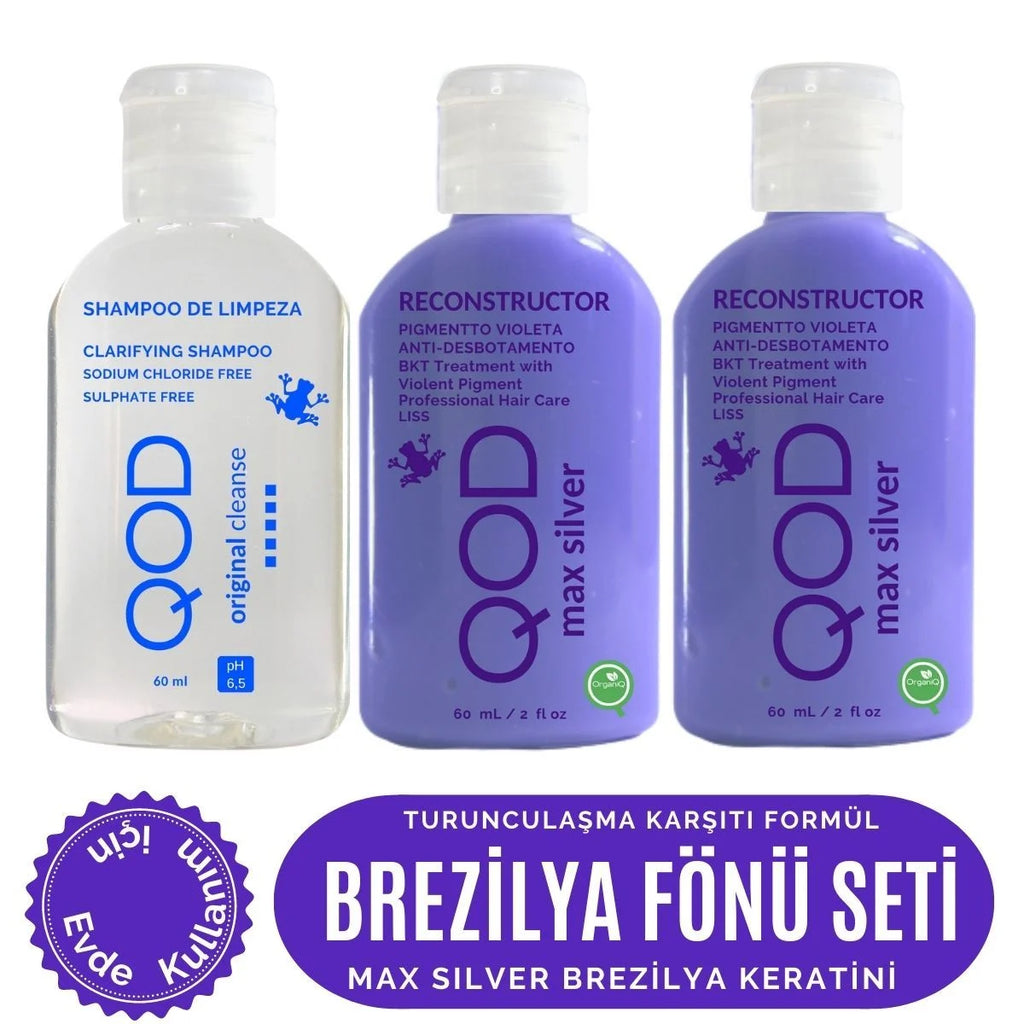 QOD Max Silver Brezilya Keratini Uygulama Kiti – Mor Pigmentli Profesyonel Keratin Seti – Elica Cosmetics