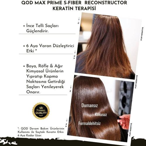 QOD Max Prime Keratin ve Arındırıcı Cleanse Şampuan – Brezilya fönü uygulama seti