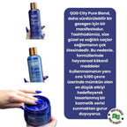Mor Vegan Turunculaşma Karşıtı Saç Bakım Seti QOD City Pure Blond & More | Mor Pigmentli Şampuan + Saç Kremi + Maske | Sülfatsız, Parabensiz, Vegan Bakım