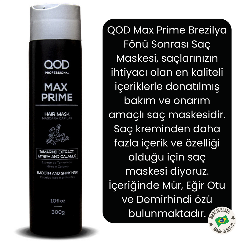 Max Prime Brezilya Fönü Sonrası Şampuanı 300 ml & Saç Maskesi 300 ml Seti