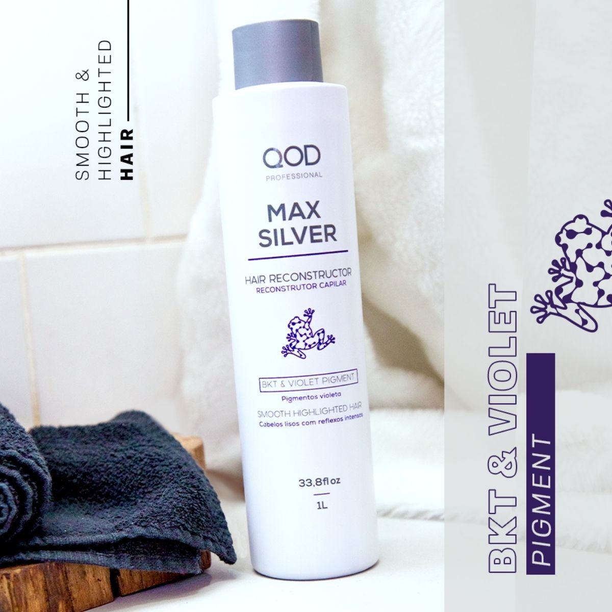 Brezilya Fönü Keratini QOD Max Silver Hair Reconstructor Keratin Treatment 1000 ml ( Mor Pigmentli Brezilya Fönü )