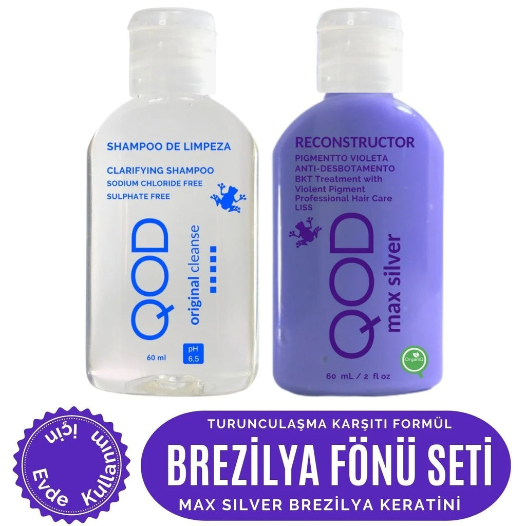 QOD Brezilya Fönü Max Silver Profesyonel Brezilya Keratini Uygulama Kiti (Max Silver Keratin + Arındırıcı Şampuan 60 mL )