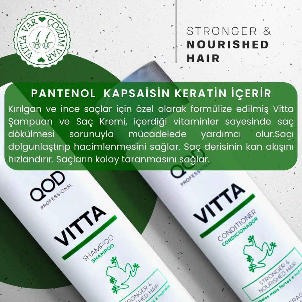 QOD Vitta saç dökülmesi kremi 300 ml – vitamin kompleksli onarıcı saç bakım kremi