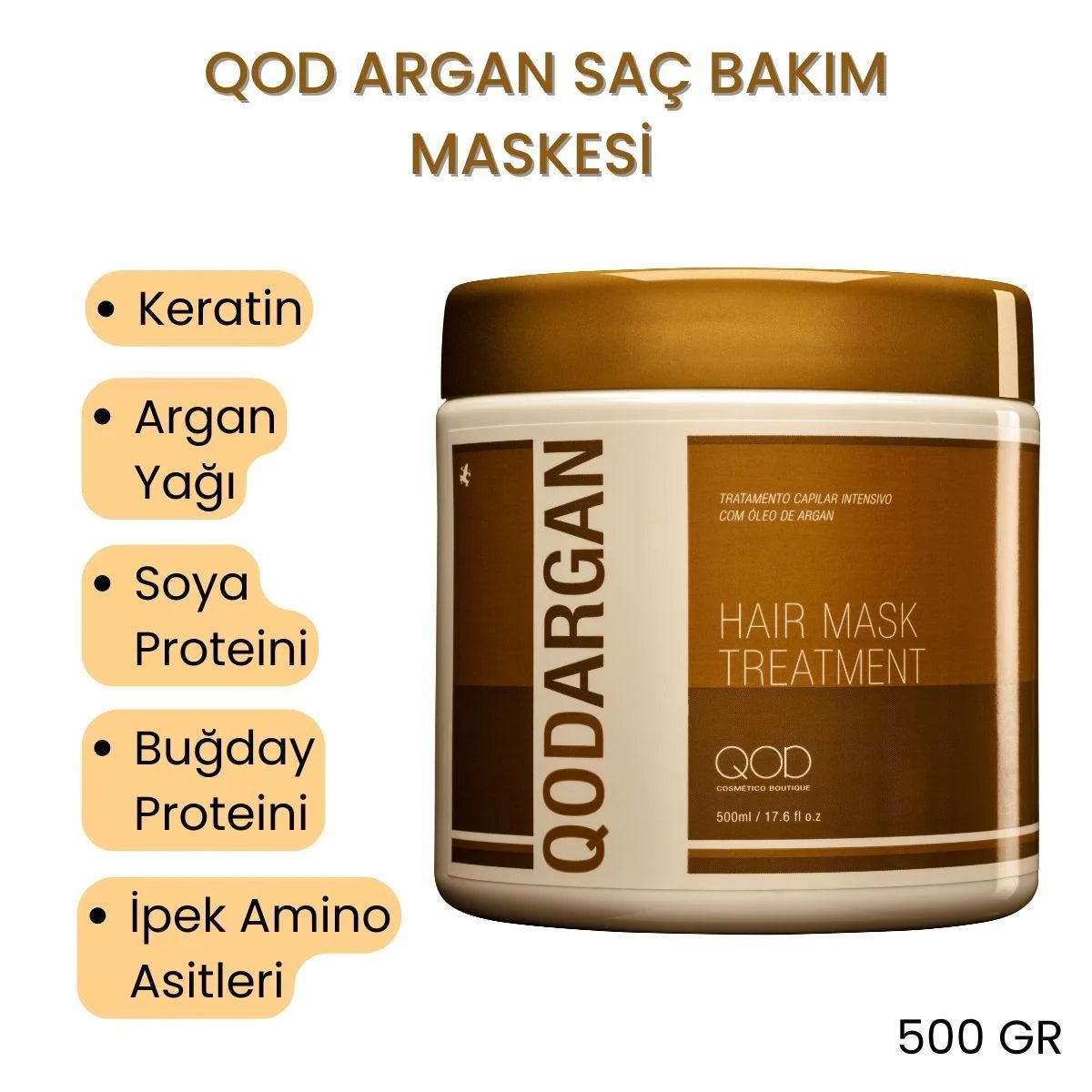 Profesyonel Argan Saç Bakım Maskesi 500 g | Keratin & Argan Yağlı Yoğun Onarıcı Maske | Salon Boy Profesyonel Nem ve Parlaklık Bakımı