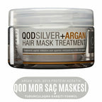 Mor Pigmentli Argan Yağlı Saç Maskesi | QOD Profesyonel Silver + Argan Saç Bakım Maskesi 210 g | Turunculaşma Karşıtı & Yoğun Onarıcı Mor Maske