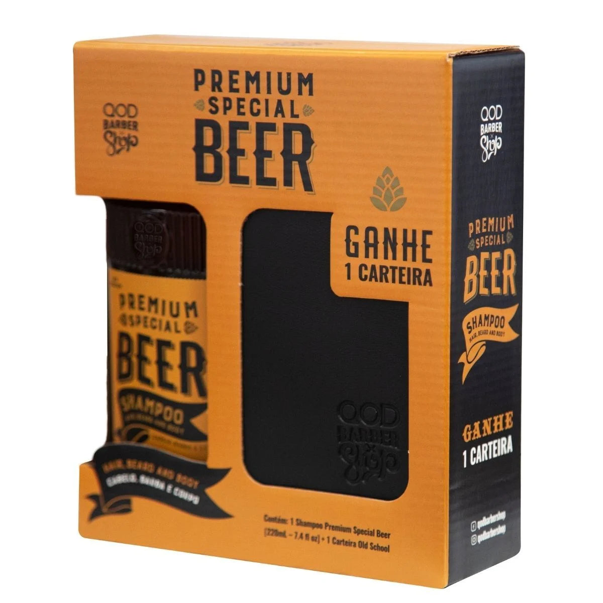 Premium Beer Şampuan + Deri Cüzdan | 3’ü 1 Arada Erkek Bakım Seti | Saç · Sakal · Vücut Temizliği | Sevgiliye Hediye