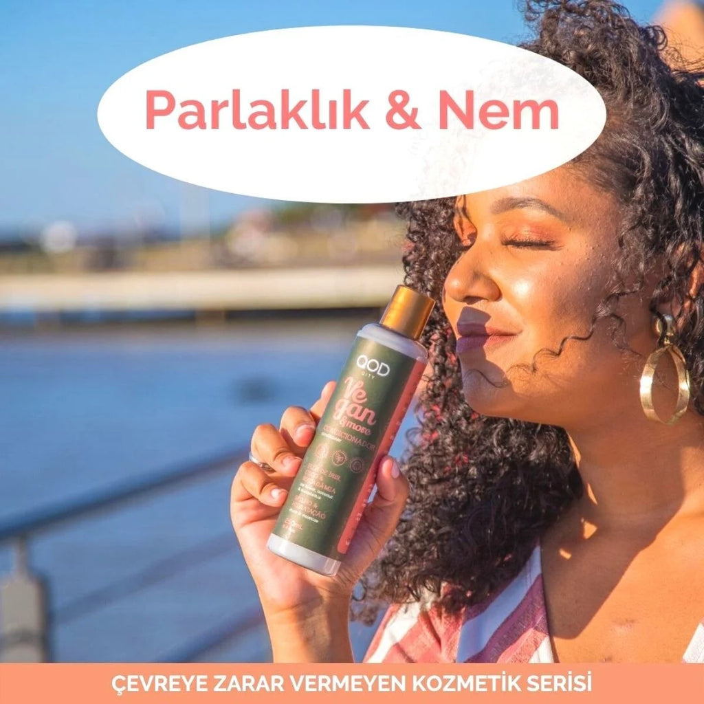 Vegan Saç Bakım Seti QOD City Vegan & More – Şampuan + Saç Kremi + Saç Maskesi | İris Çiçeği, Hindistan Cevizi, Macadamia | Sülfatsız, Parabensiz, Doğal Bakım