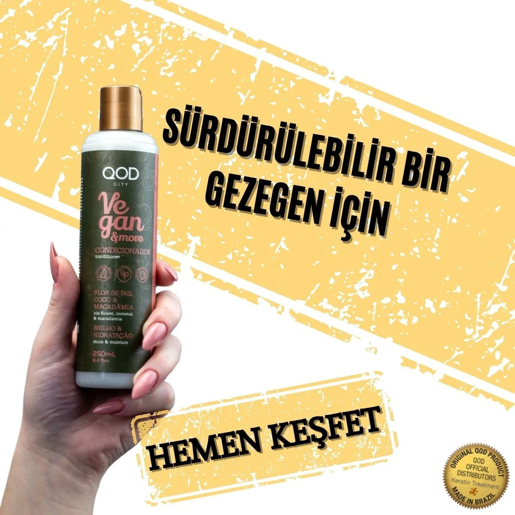 Vegan City Vegan & More Şampuan & Saç Kremi Seti 250 ml – İris Çiçeği, Hindistan Cevizi, Macadamia | Vegan, Sülfatsız, Parabensiz, Çevre Dostu Bakım
