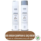 Profesyonel Argan Şampuan & Saç Kremi Seti | 300 mL | Ekstra Parlaklık & Yumuşaklık | Keratinli, E Vitaminli, Omega 6 Destekli Onarıcı Bakım
