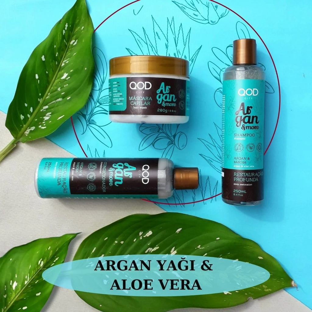 Vegan City Argan & More Vegan Şampuan + Saç Kremi + Saç Maskesi (3’lü Set)
