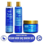 Mor Vegan Turunculaşma Karşıtı Saç Bakım Seti QOD City Pure Blond & More | Mor Pigmentli Şampuan + Saç Kremi + Maske | Sülfatsız, Parabensiz, Vegan Bakım