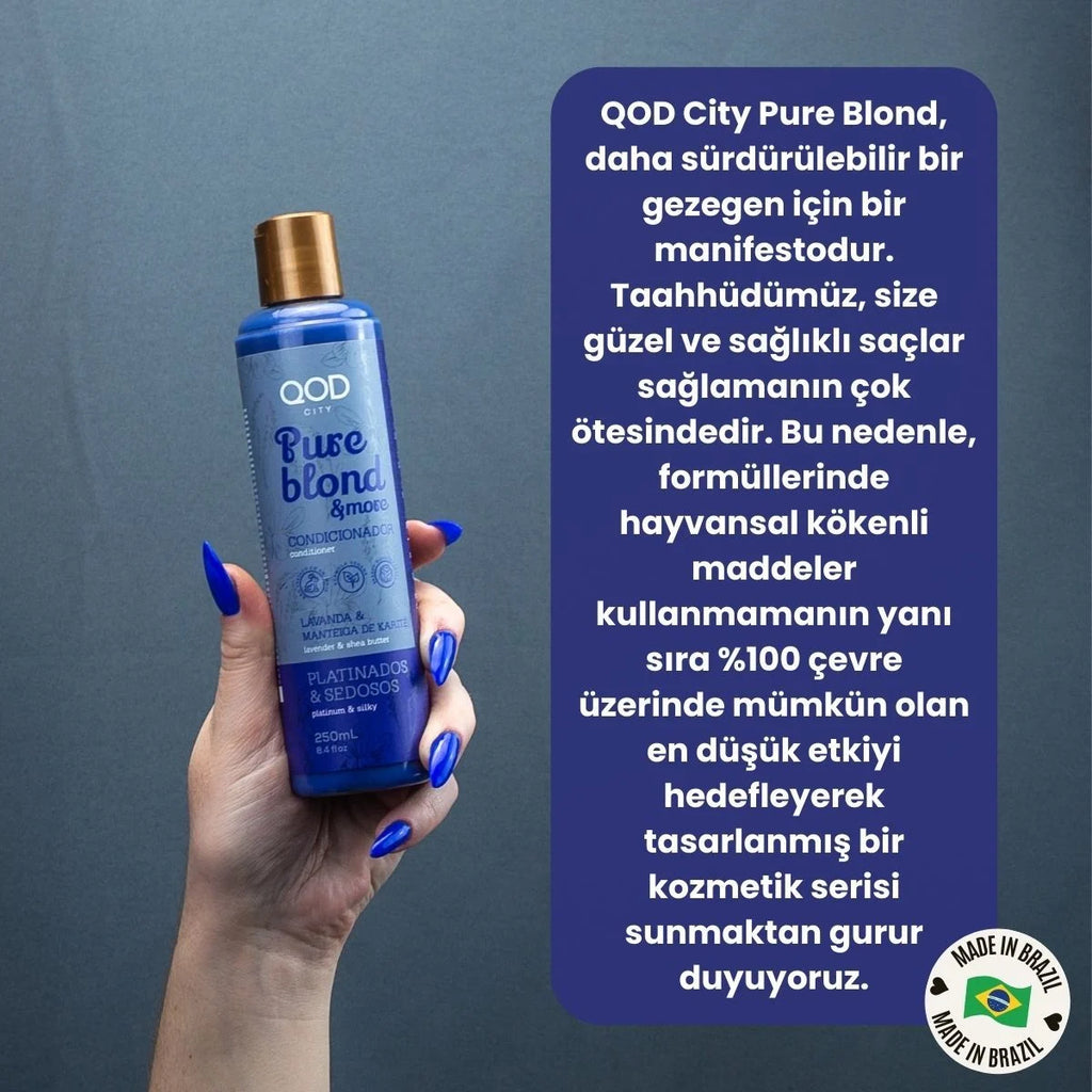 Mor Vegan Şampuan & Saç Kremi Seti QOD City Pure Blond & More | Mor Pigmentli | Lavanta & Karite Yağı | Sülfatsız, Parabensiz, Vegan Saç Bakımı