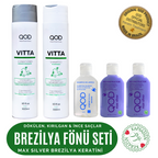 QOD Max Silver Brezilya Fönü Keratini Uygulama Kiti (Uzun Saç) + Dökülme Karşıtı Şampuan & Saç Kremi 300 ml