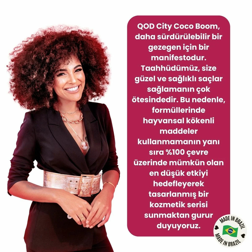 Vegan Pantenol & Hindistan Cevizi Yağlı Saç Bakım Seti QOD City Coco Boom & More | Şampuan + Saç Kremi | Sülfatsız, Parabensiz, Nemlendirici Bakım