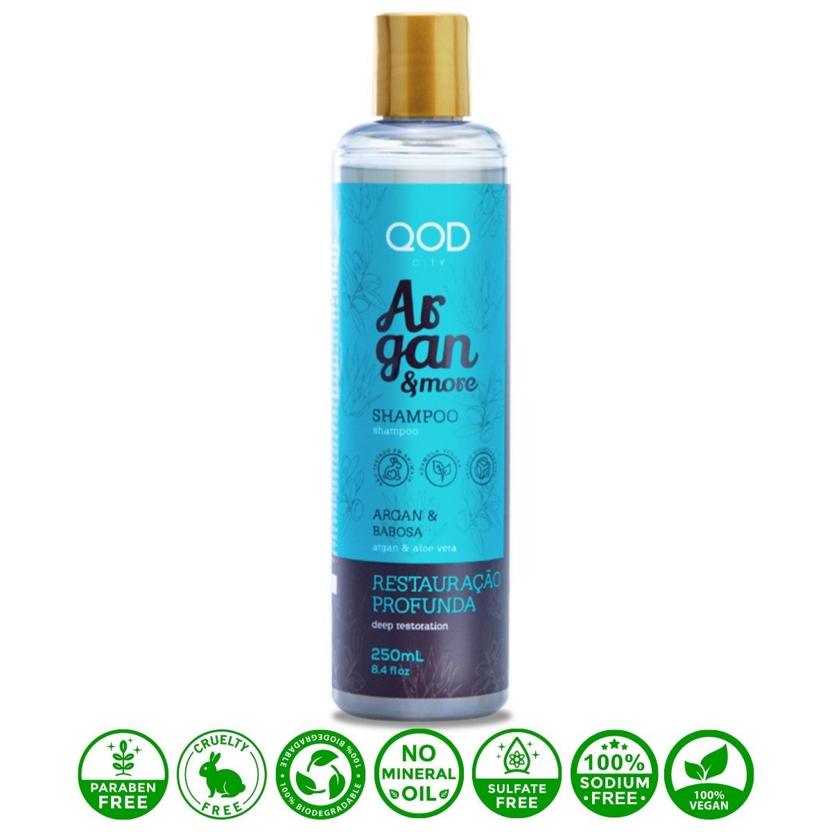 Vegan Argan Yağlı ve Aloe Vera Şampuan QOD City Argan & More Vegan Şampuan 250 ml