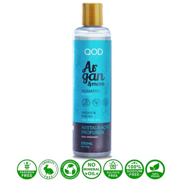 Vegan Argan Yağlı ve Aloe Vera Şampuan QOD City Argan & More Vegan Şampuan 250 ml
