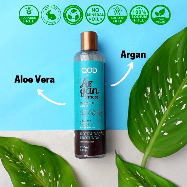 Vegan Argan Yağlı ve Aloe Vera Şampuan QOD City Argan & More Vegan Şampuan 250 ml