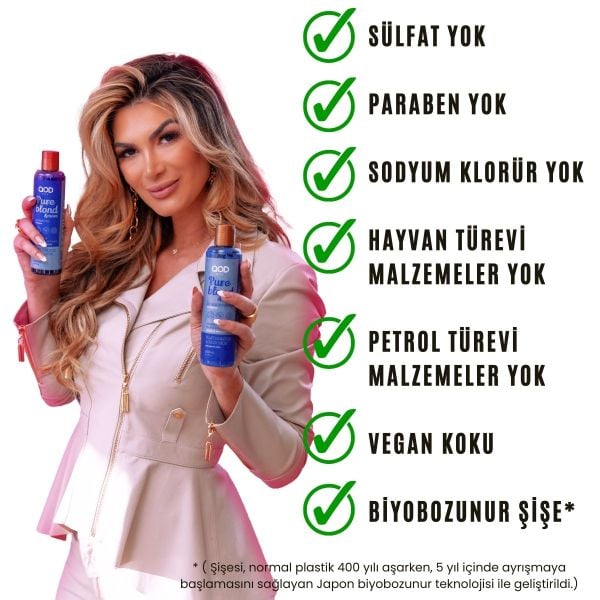Mor Vegan Şampuan ve Saç Kremi QOD City Pure Blond & More Vegan Şampuan + Vegan Saç Kremi- Mor Pigmentli