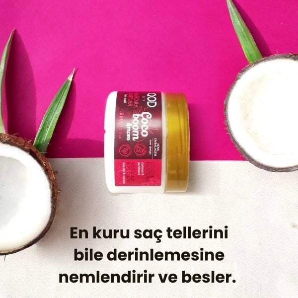 Vegan Panthenol ve Hindistan Cevizi Yağlı Saç Maskesi QOD City Coco Boom & More Saç Maskesi 280G