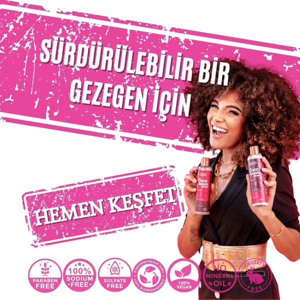 Vegan Pantenol ve Hindistan Cevizi Yağlı Saç Bakım Seti  QOD City Coco Boom & More  Vegan Şampuan 250 ml + Vegan Saç Kremi 250 ml