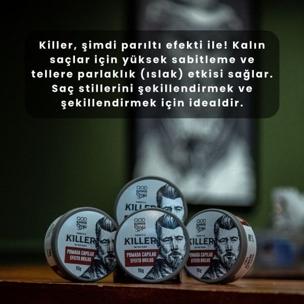 Saç Şekillendirici Pomad - Güçlü Tutuş & Parlak Görünüm - QOD Barber Shop Killer Pomad 70G - Güçlü Tutuş & Parlak Görünüm