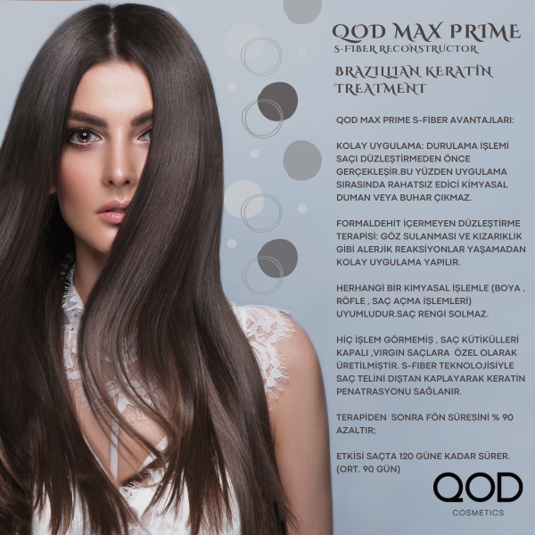 Brezilya Fönü Keratini QOD Max Prime  Profesyonel Brezilya Keratin Uygulama Başlangıç Kiti( Uzun Saç) + Sonrası Brezilya Fönü Maskesi- QOD Max Prime After Treatment  Keratin  Mask-QOD Max Prime  Keratin  Bakım  Maskesi 300 ml